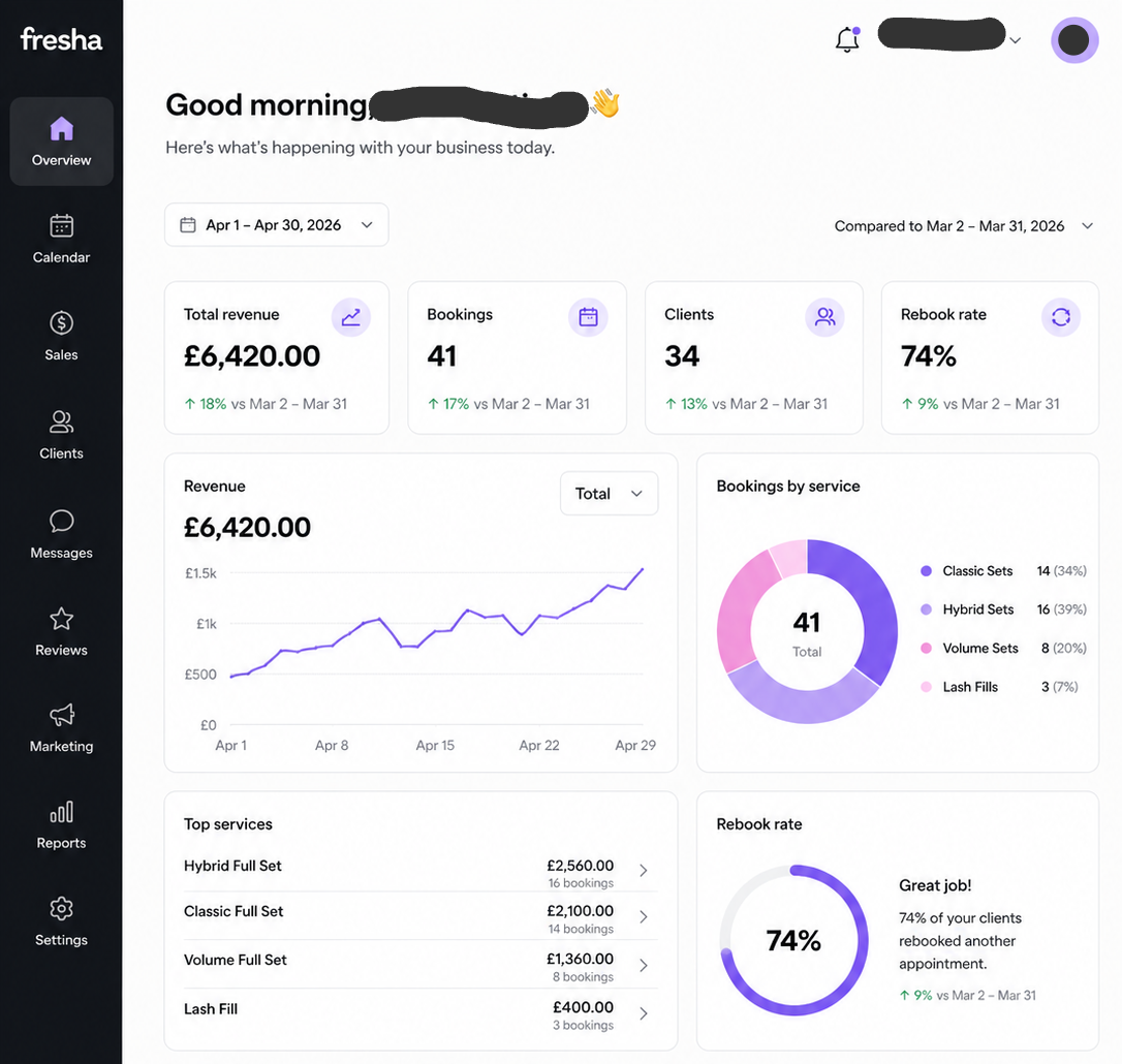 Booking proof screenshot