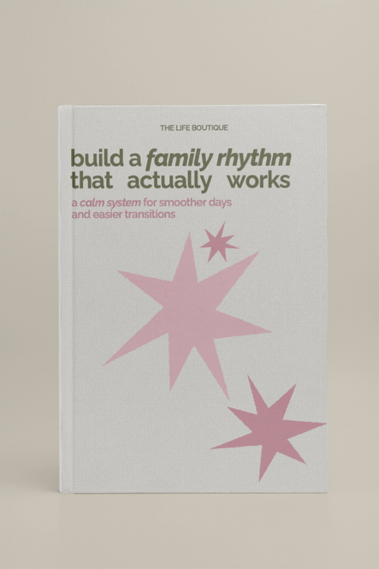Book cover with pink star design and text on a beige background