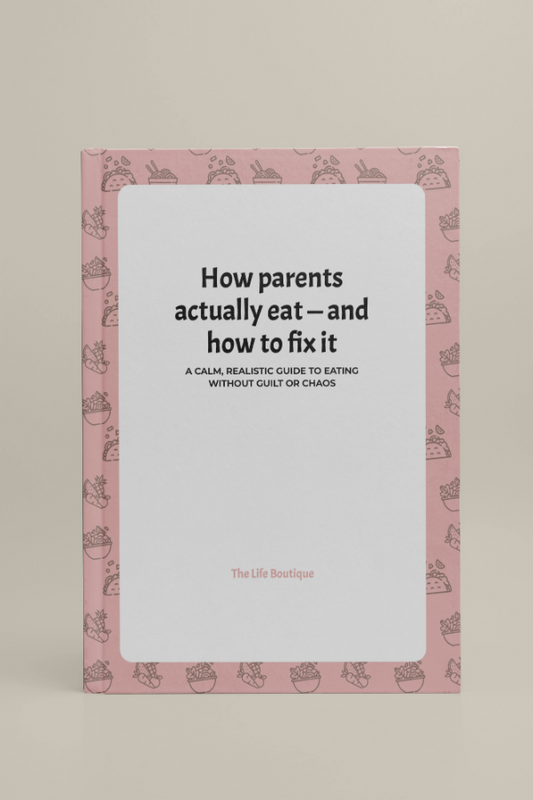 Book cover with text on a pink patterned background