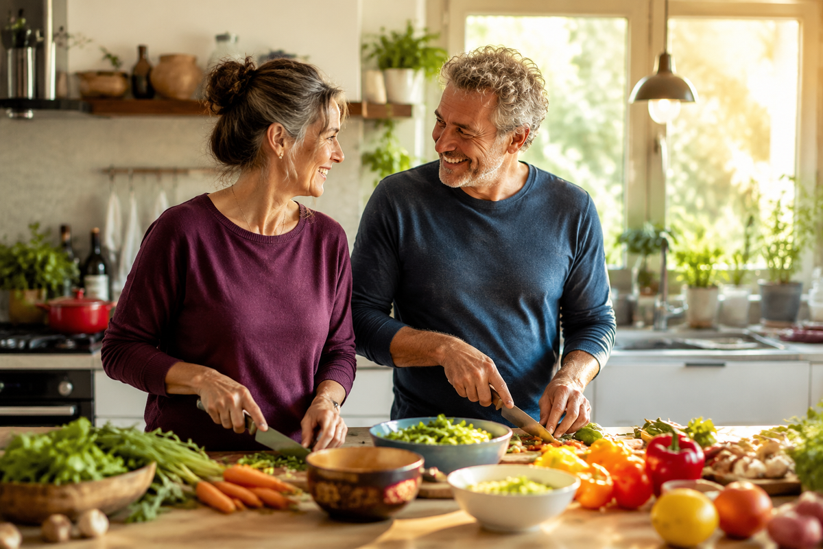 Active adult or couple in their late fifties