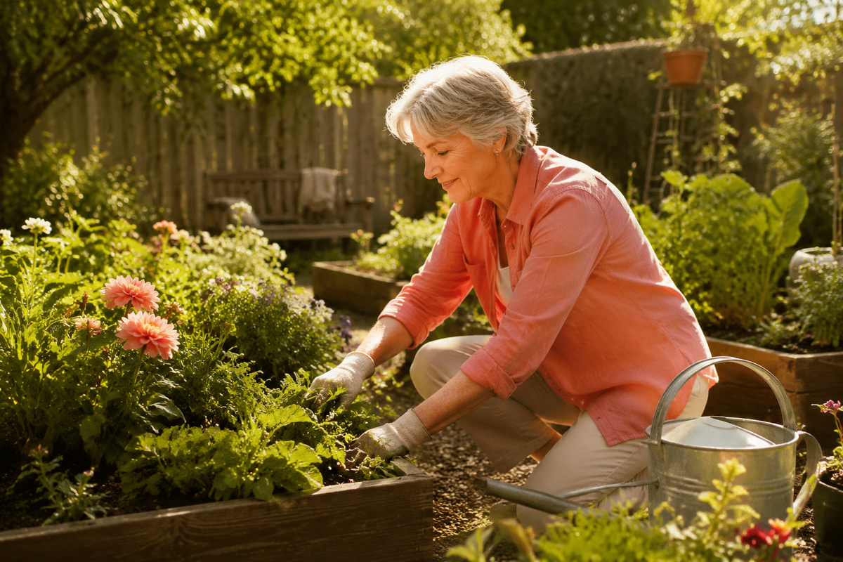 Active adult in their late sixties enjoying an independent life